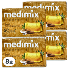 medimix 印度香皂 檀香美肌皂 Set 4盒，美肌檀香皂，添加檀香油，適用暗沉肌膚，亮白肌膚, 125g, 8盒