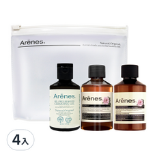 Arenes愛霓思 Arenes旅行組A (玫洗髮露60ml+玫護髮素60ml+卸光光60ml+旅行袋) 4入組 - 方便攜帶的旅行保養套組, 4入