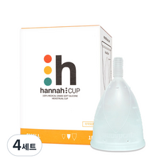 한나컵 생리컵 + 파우치 랜덤 발송, 소형, 4세트