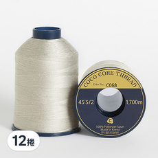 COTTONVILL 高級縫紉機線, 45'S/2 色號 C068, 1700公尺 2入, 100% 聚酯纖維, 12捲