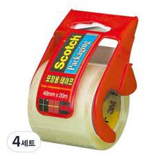 스카치 3M 미니 포장용 테이프 48mm x 20m, 132D 투명, 4세트