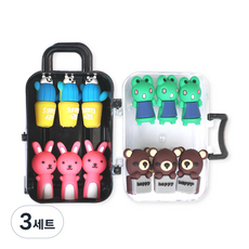 DADA 鉛筆保護套收納組 Bear, 3組, 混色
