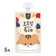 리틀스푼 오트밀인더퓨레, 혼합맛(사과/블루베리/귀리), 100g, 5개 - 루돌프오트포리지