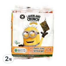 만전김 LAVERLAND CRUNCH 오리지널맛 도시락김 10p, 40g, 2개