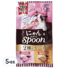 유니참긴노스푼 고양이 냥스푼 습식 간식 10개입, 혼합맛(참치 / 닭가슴살), 100g, 5개
