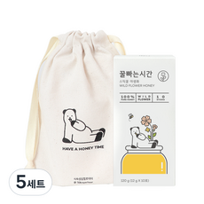 꿀빠는시간 스틱꿀 야생화 10p 120g + 면파우치, 5세트