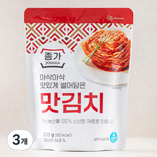 대상 종가 맛김치 파우치, 200g, 3개