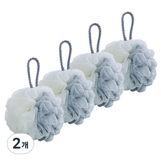 더자카 투톤 샤워볼 세트, 그레이, 1개입, 8개 그레이, 4개입, 2개
