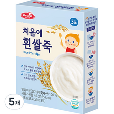 베베스트 처음에 흰쌀죽 3p, 5개, 45g - 처음에흰쌀죽