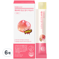푸드올로지 애사비 탱글 젤리 복숭아맛 NMN, 6개, 10회분