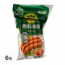 新東陽 冷藏蒜味德式香腸, 嚴選健康優質豬肉，純正山毛櫸木煙燻，不添加色素、味精與防腐劑, 160g, 6包