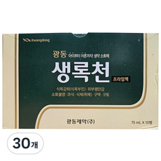 광동제약 생록천 프라임액 생약소화제, 75ml, 30개 - 누프라임