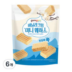 gomgom 香草奶油迷你威化餅, 230g, 6包