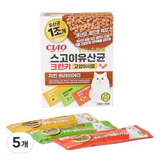 챠오츄르 전연령 고양이 CIAO 스고이유산균 크런키 치킨 버라이어티 P-247K 10p, 5개, 200g, 닭