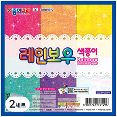 종이나라 레인보우 색종이, 6색, 36개