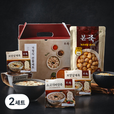 본죽 가정식 선물세트 소고기버섯죽 270g 2개 + 보양삼계죽 270g 2개 + 메추리알 장조림 1kg (냉장)