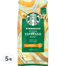 STARBUCKS 星巴克 金髮濃縮咖啡 隨機出貨, 無研磨咖啡豆, 200g, 5個