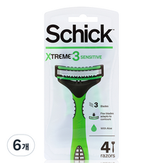 Schick 舒適牌 Xtreme3 Sensitive攜帶型刮鬍刀, 4入, 6組