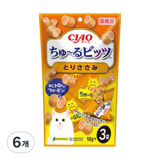 이나바 고양이 챠오 츄르 비츠 CS-174 3p, 닭가슴살, 36g, 6개