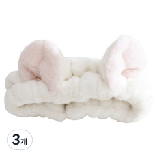 제이밀 고양이귀 세안밴드, 화이트, 3개
