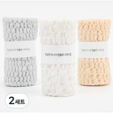 폴인홈 한달에 하나씩 먼슬리 스크럽 볼륨 샤워타월, 화이트 + 버터베이지 + 민트그레이, 3개입, 2세트