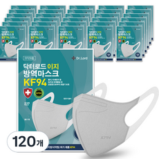 닥터로드 이지 귀 편한 새부리형 황사 마스크 성인용 KF94, 1개입, 120개, 그레이