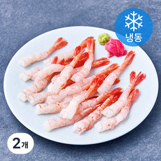 북방도화새우살 포장횟감 20미 (냉동), 2개, 80g(2L) 2개, 80g(2L)