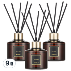 KUNDAL 昆黛爾 家用淨化空氣香薰擴香瓶組, Soft Soap, 9瓶