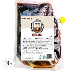 카페프룻 버블티 밀크티 베이스 카페용 흑당시럽, 1kg, 3개