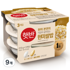 햇반 현미쌀밥, 210g, 9개