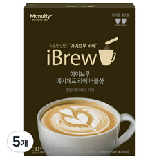 맥널티 아이브루 예가체프 라떼 더블샷 커피믹스, 14g, 30개입, 5개