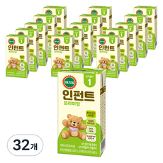 베지밀 유아용 뉴 인펀트 프리미엄1 미드 두유 190ml, 32개