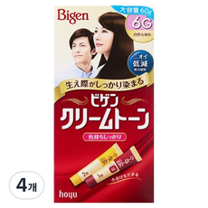 비겐 크림톤 6지 염색약, 자연 갈색, 4개 자연 갈색, 4개