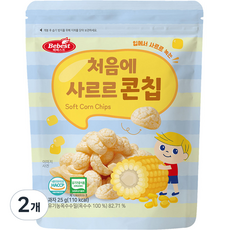 베베스트 유아용 처음에 사르르 옥수수 콘칩 과자, 옥수수맛, 25g, 2개 - 베베스트