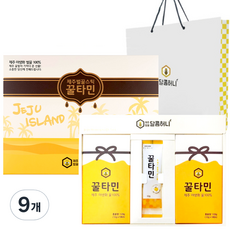 꿀타민 제주벌꿀 스틱 선물세트 8호 12g x 21p + 쇼핑백, 252g, 9개