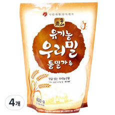 우리 유기농 우리밀 통밀가루, 4개, 600g