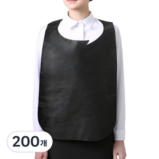 웰프런 부직포 일회용 앞치마, 블랙, 200개