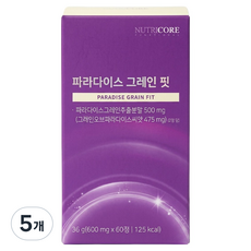 뉴트리코어 파라다이스 그레인 핏 36g, 60정, 5개