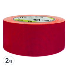 신흥테이프 면테이프 빨강 48mm x 25m, 2개