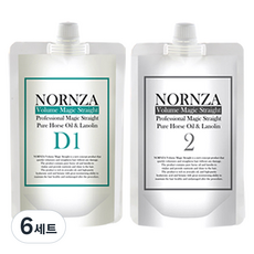 노른자 볼륨 매직 스트레이트 파마약 D200 손상모발용, 400g, 6세트