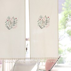BELLELIFE Mae刺繡遮光窗簾, 自然原色