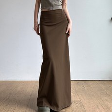 마켓에이 여성용 커틴 밴딩 트임 롱 스커트 P24FW3-A0949
