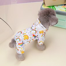 칠시 반려동물 웨더 레인코트, 화이트, 1개