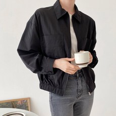 슈가펀 아벤오 카라 밴딩 바람막이 점퍼