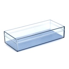 MOONIL CHEMICAL 長方形餐具收納盒 附蓋子 藍色 1入, 1組