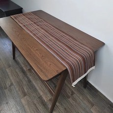 PDS 홈 따뜻한 컬러 스트라이프 인테리어 테이블 러너, 03, 30 x 100 cm