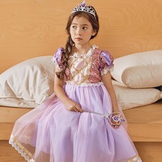Wow Kids 女童紫色長款吊飾公主裙首飾禮品套裝