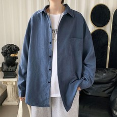 남성용 패션플로우 봄 가을에 입기 좋은 트렌디한 단색 남방