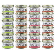 아이엠캣 고양이 유산균 간식캔 80g x 24p 세트 오리지날 콤보, 1세트, 참치연어, 참치치킨, 참치새우, 참치게살