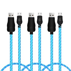 디씨네트워크 LED 5핀 고속충전 케이블 3p, 블루, 1개